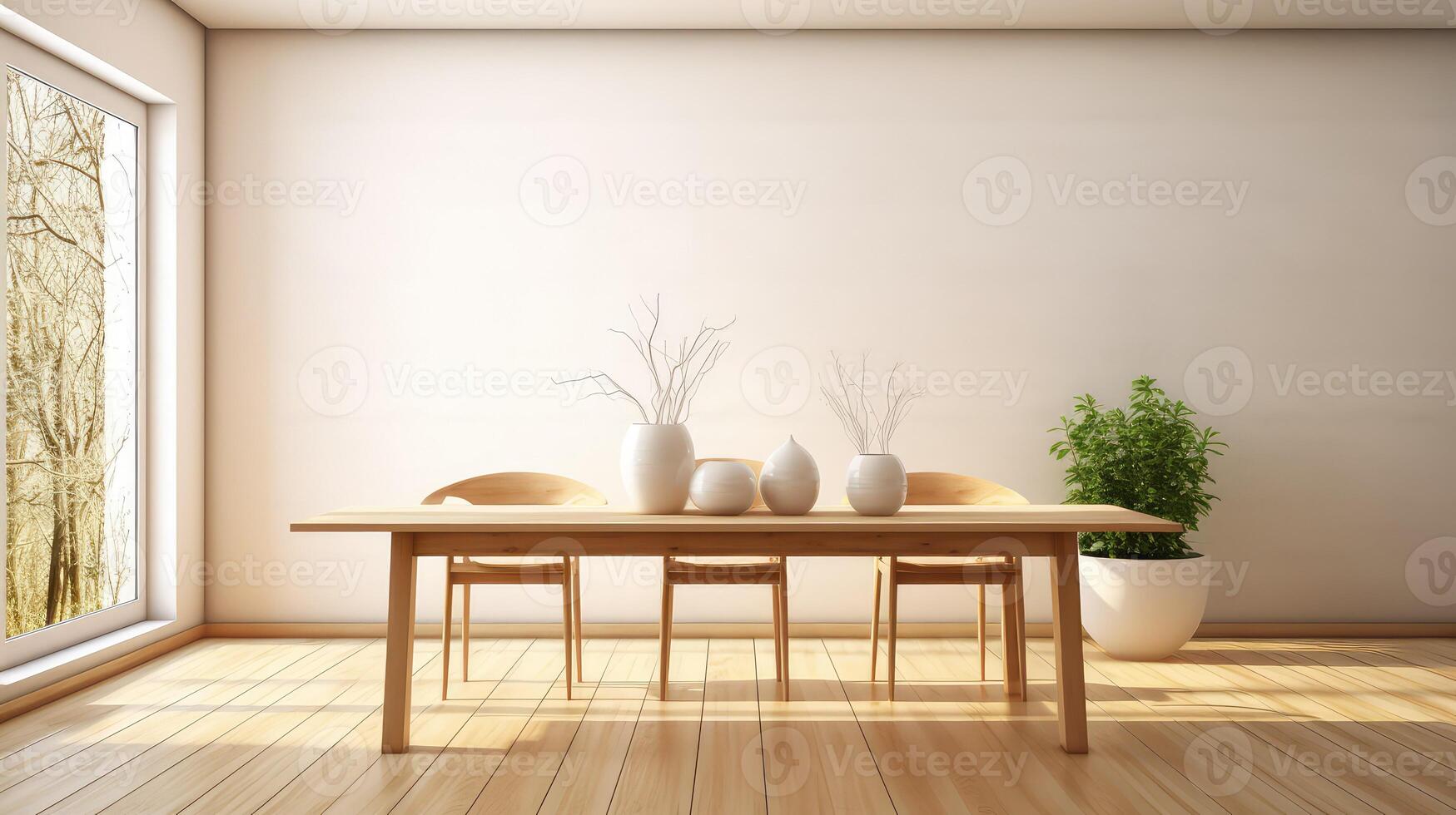 room empty wooden table photo