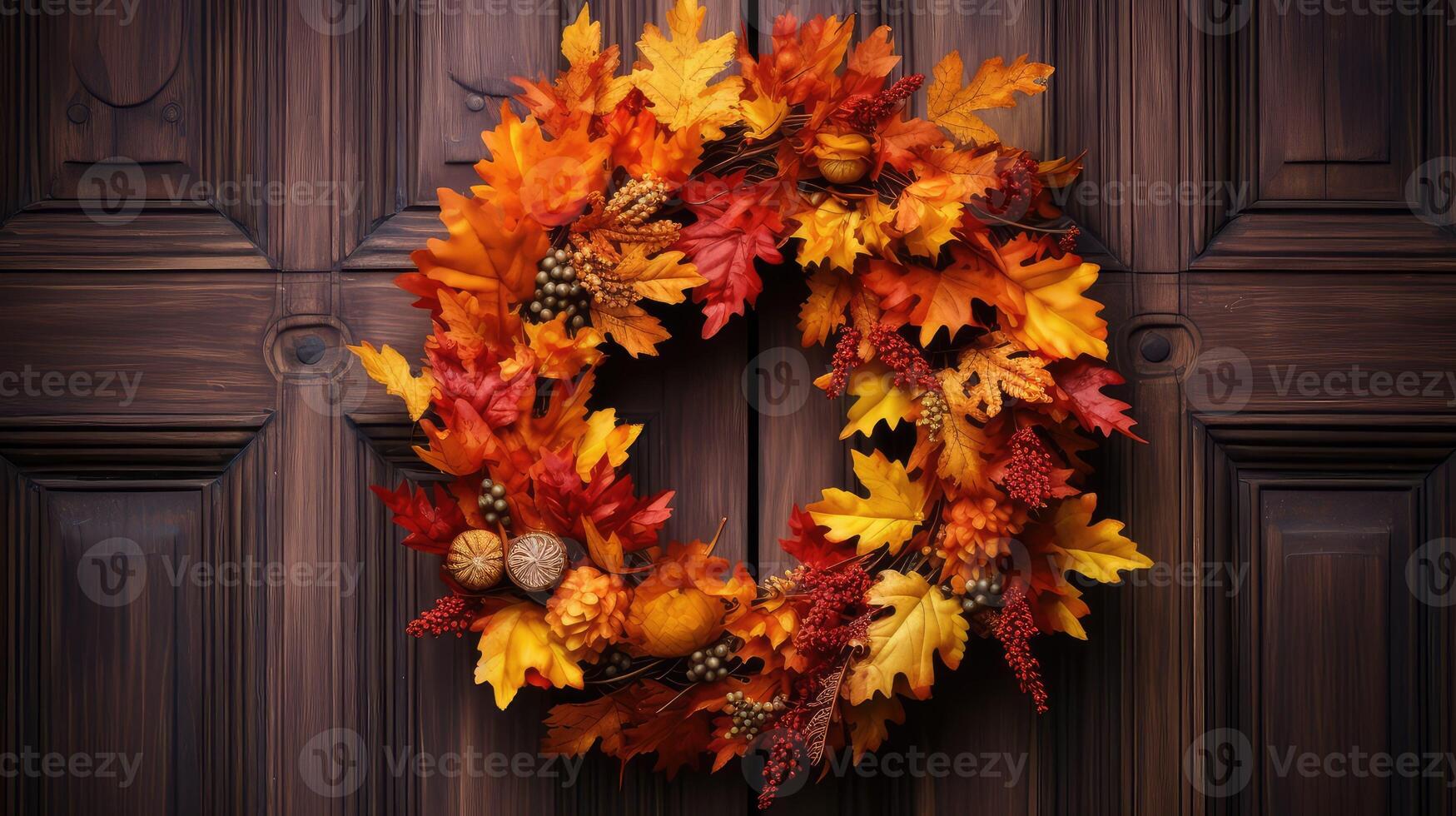 reds leaves wreath photo