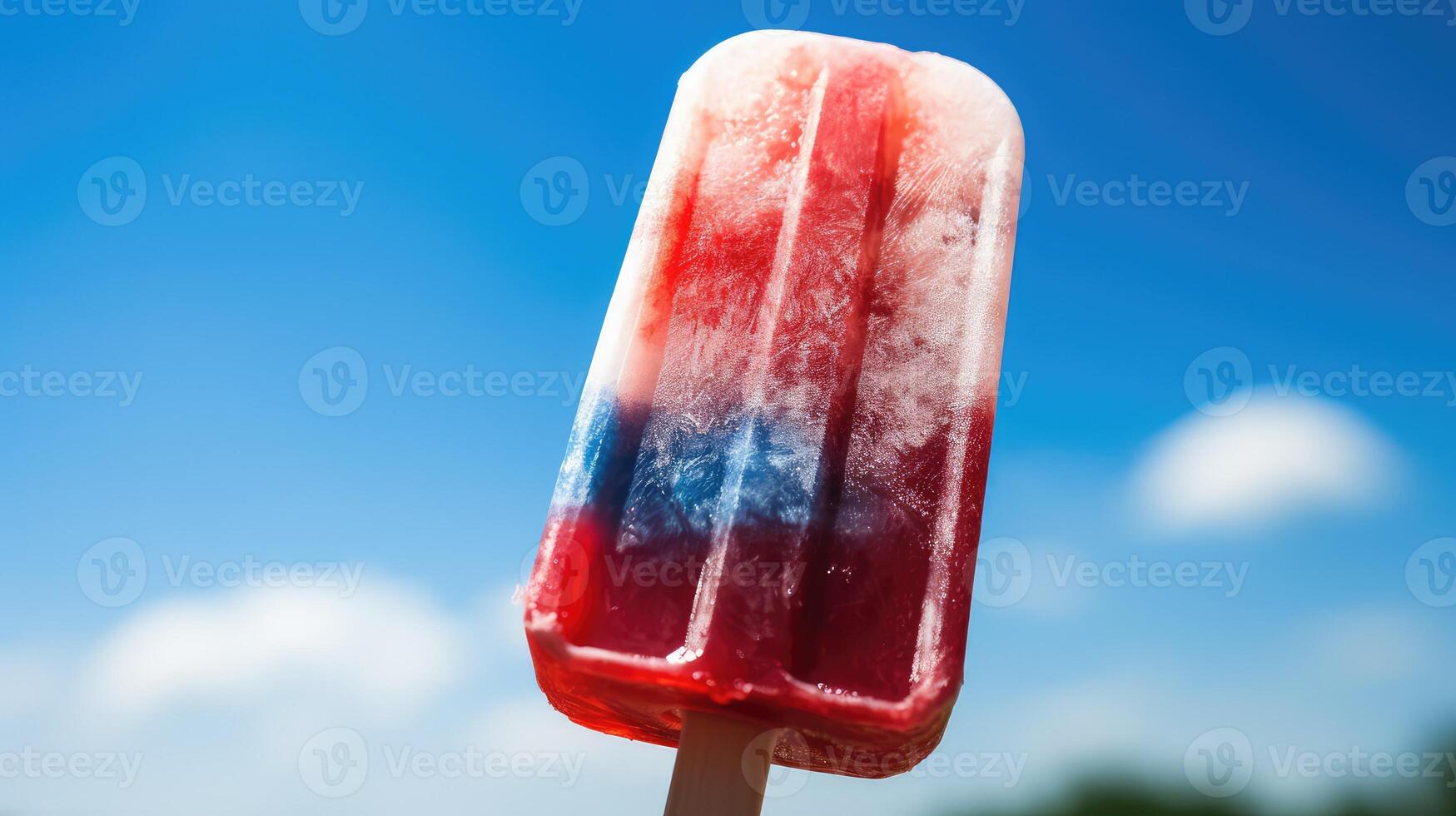 close red white and blue popsicles photo