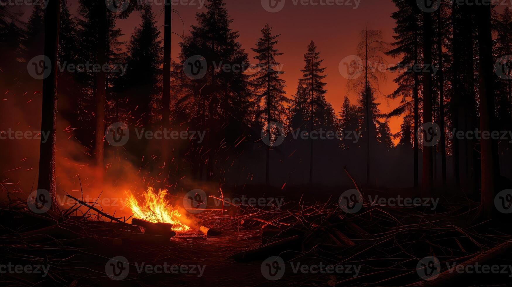 setting red embers photo
