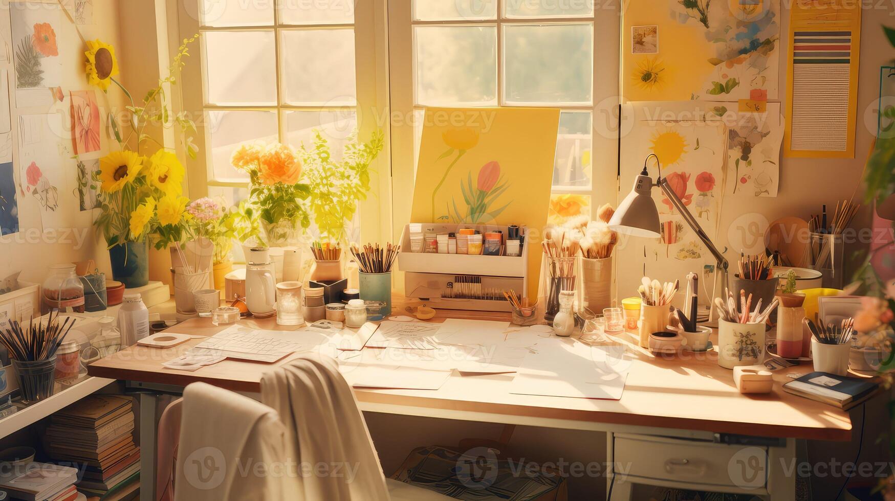 creative yellow desk photo