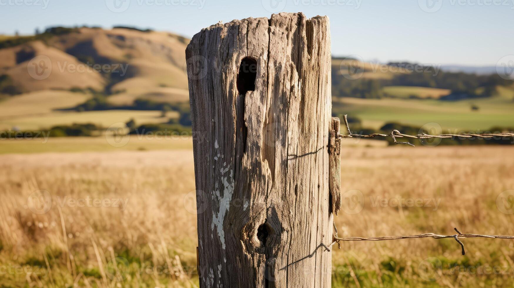 fence hole in wood photo