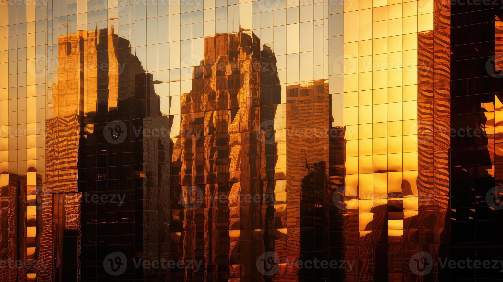 reflection gold building photo