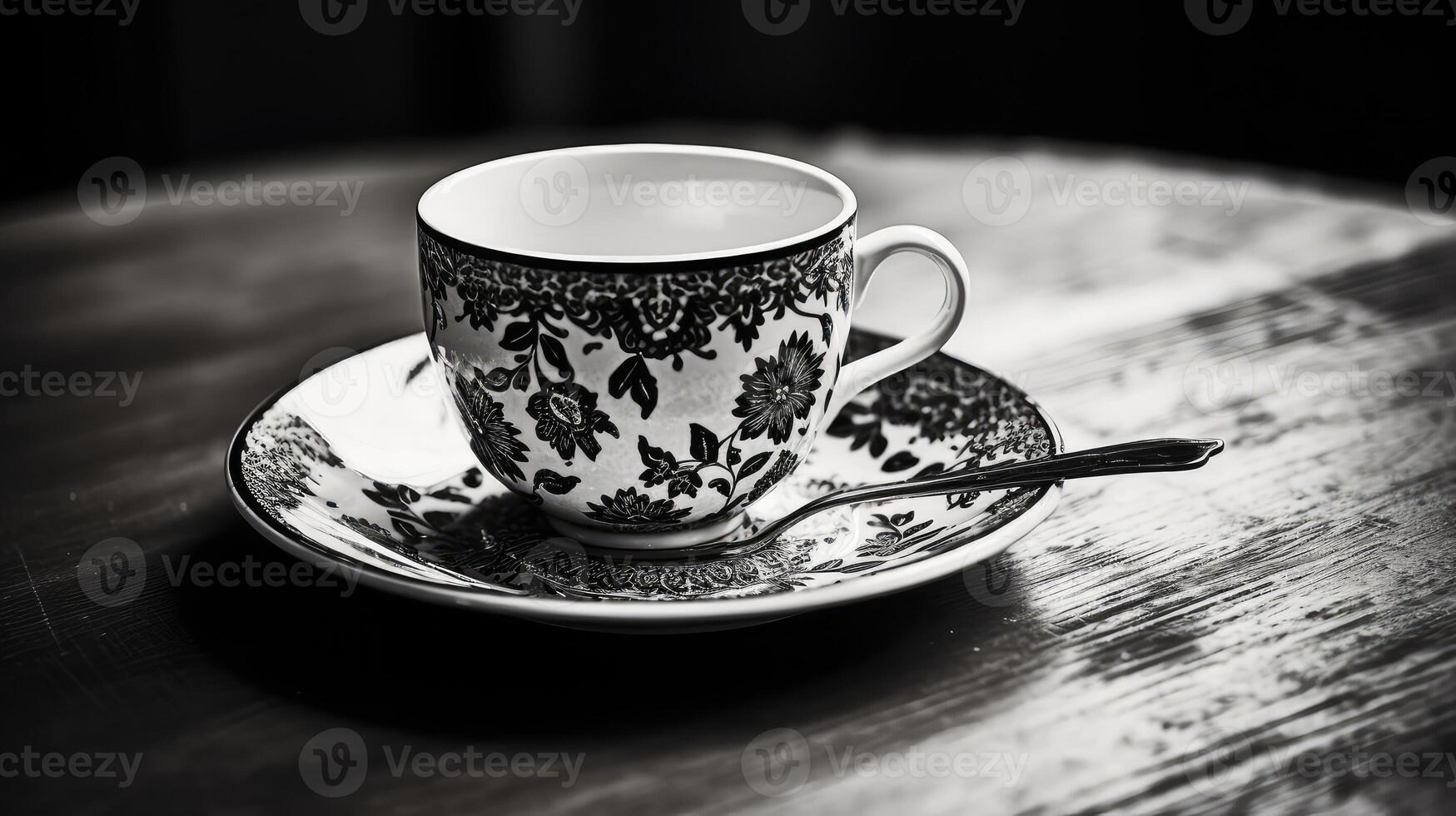 charm black and white coffee cup photo