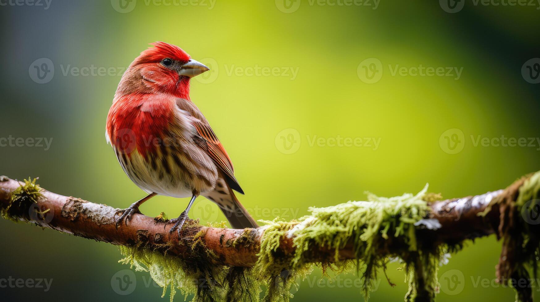 perched red finch photo