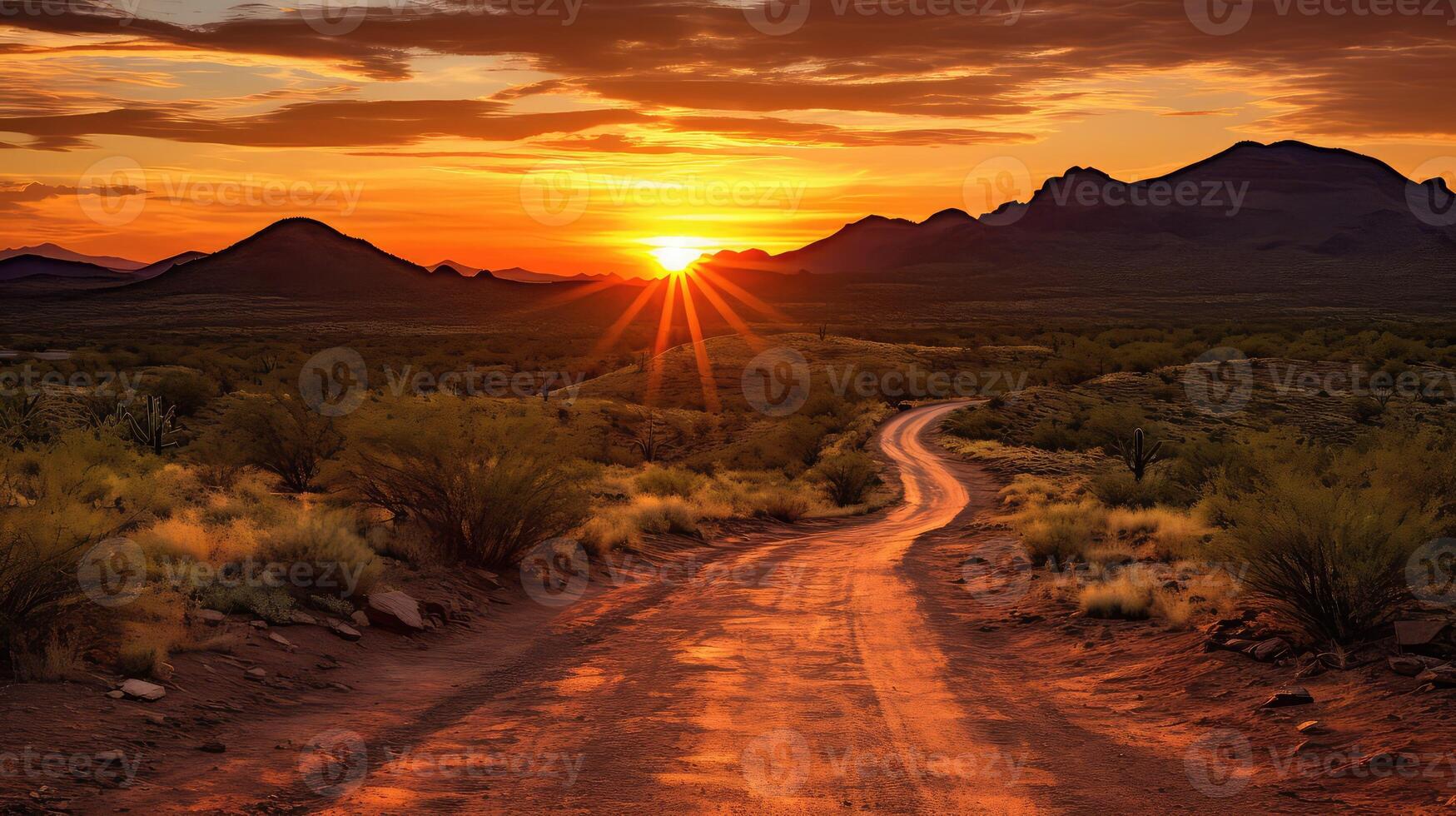 twilight dirt road sunset photo
