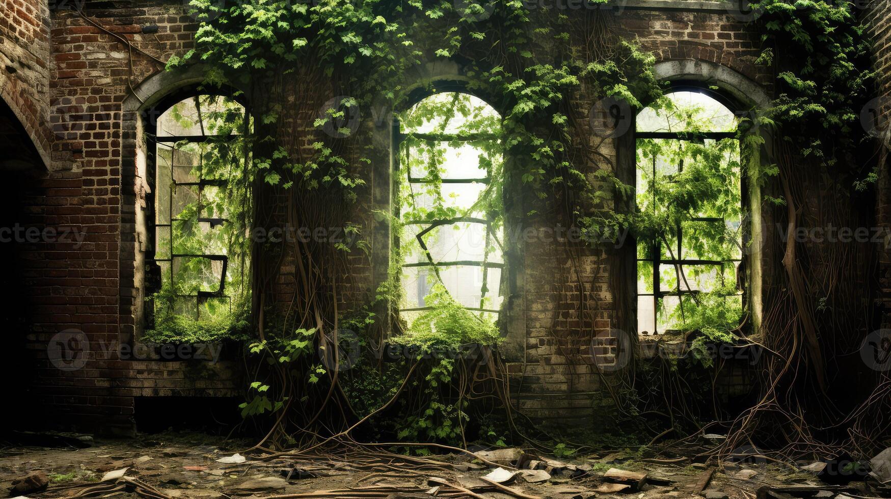 beauty vines on wall photo