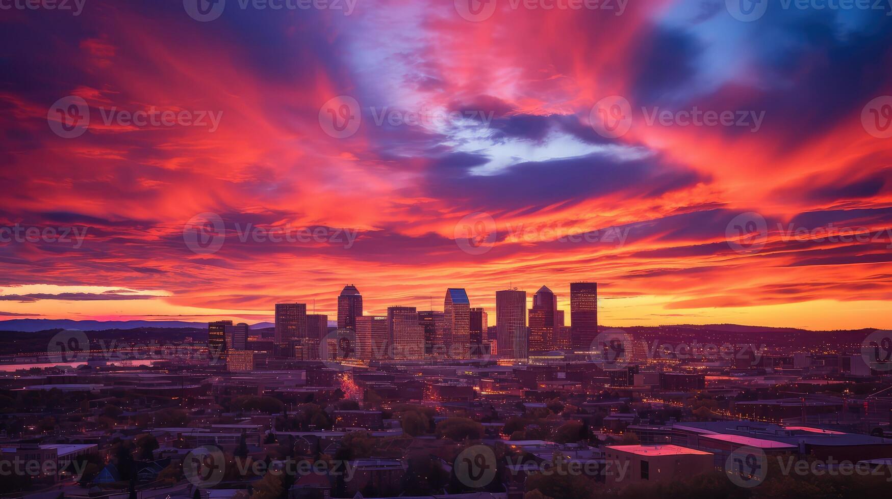 glow sunset sky clouds photo
