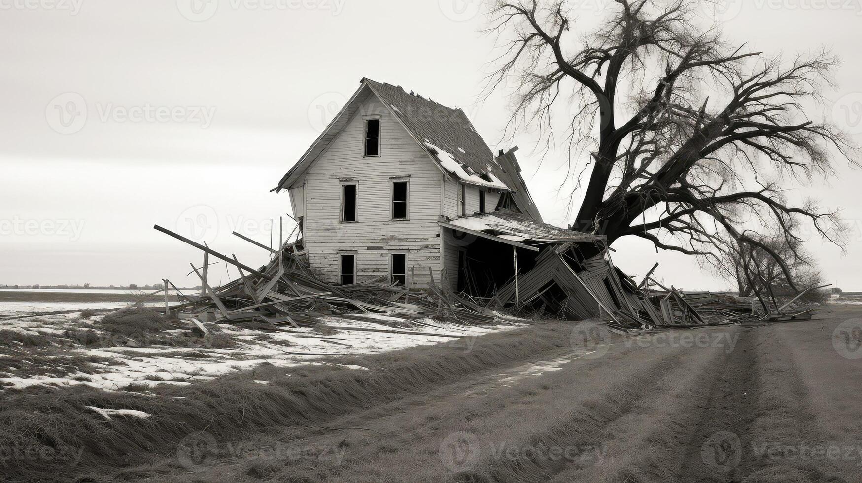 farm wind damage house photo