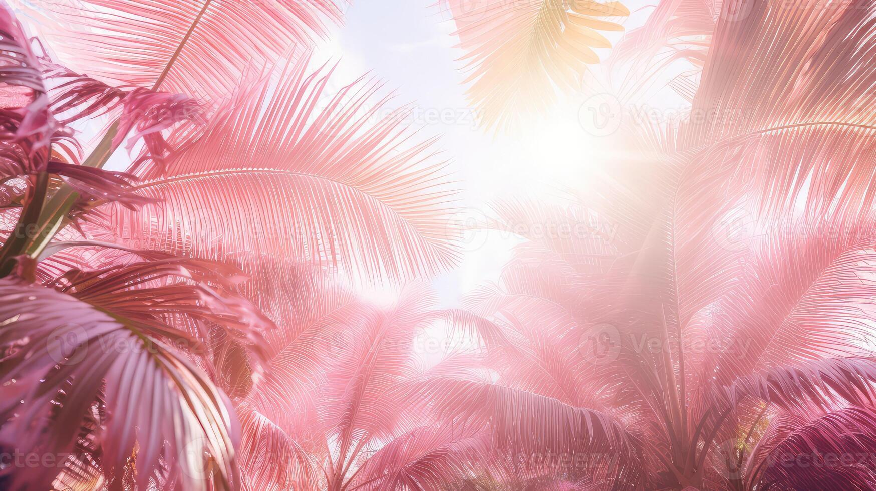 paradise pink palm leaves photo