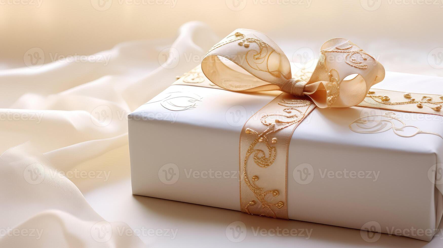 gold ribbon gift photo