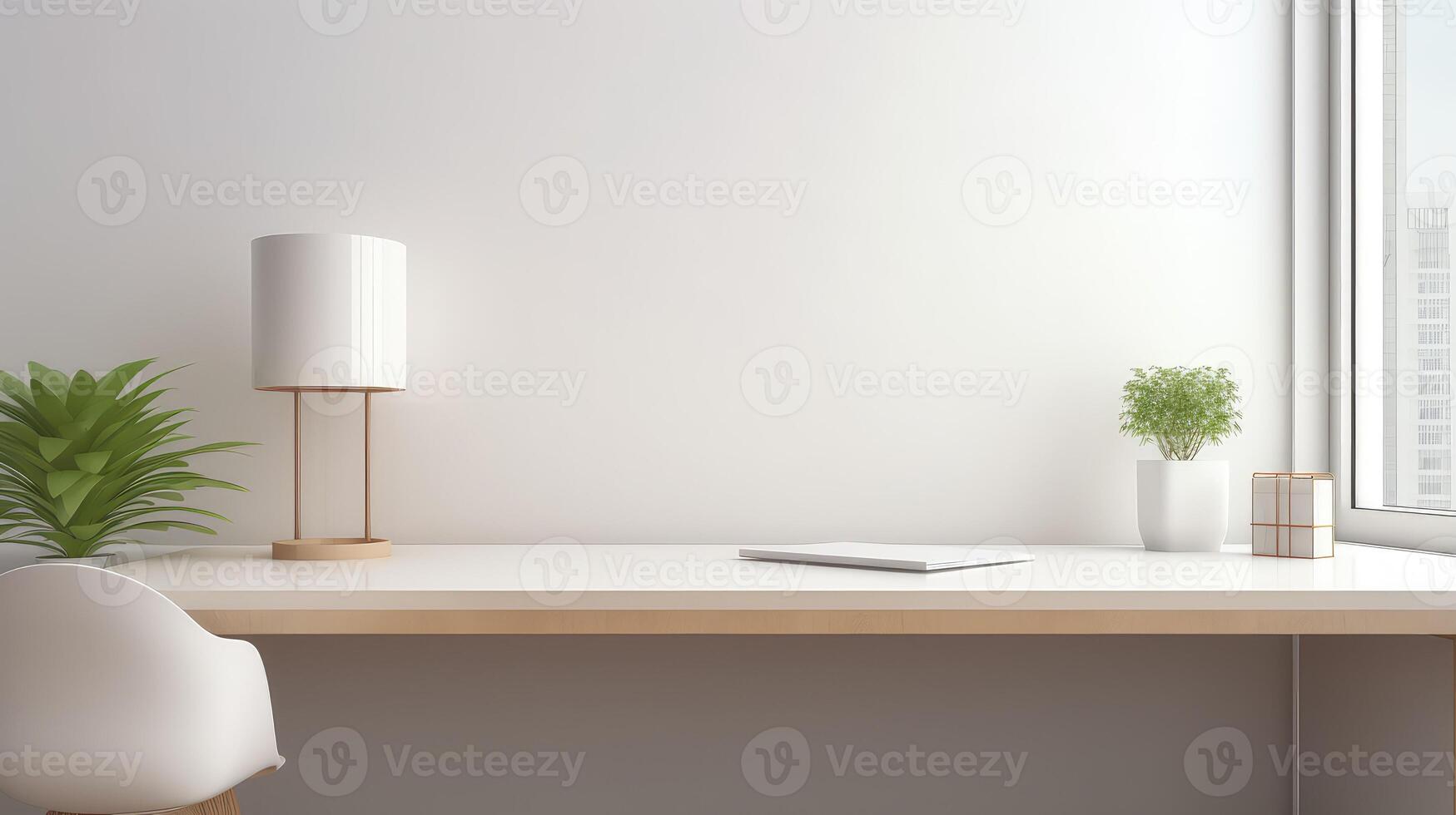 sleek office with desk photo