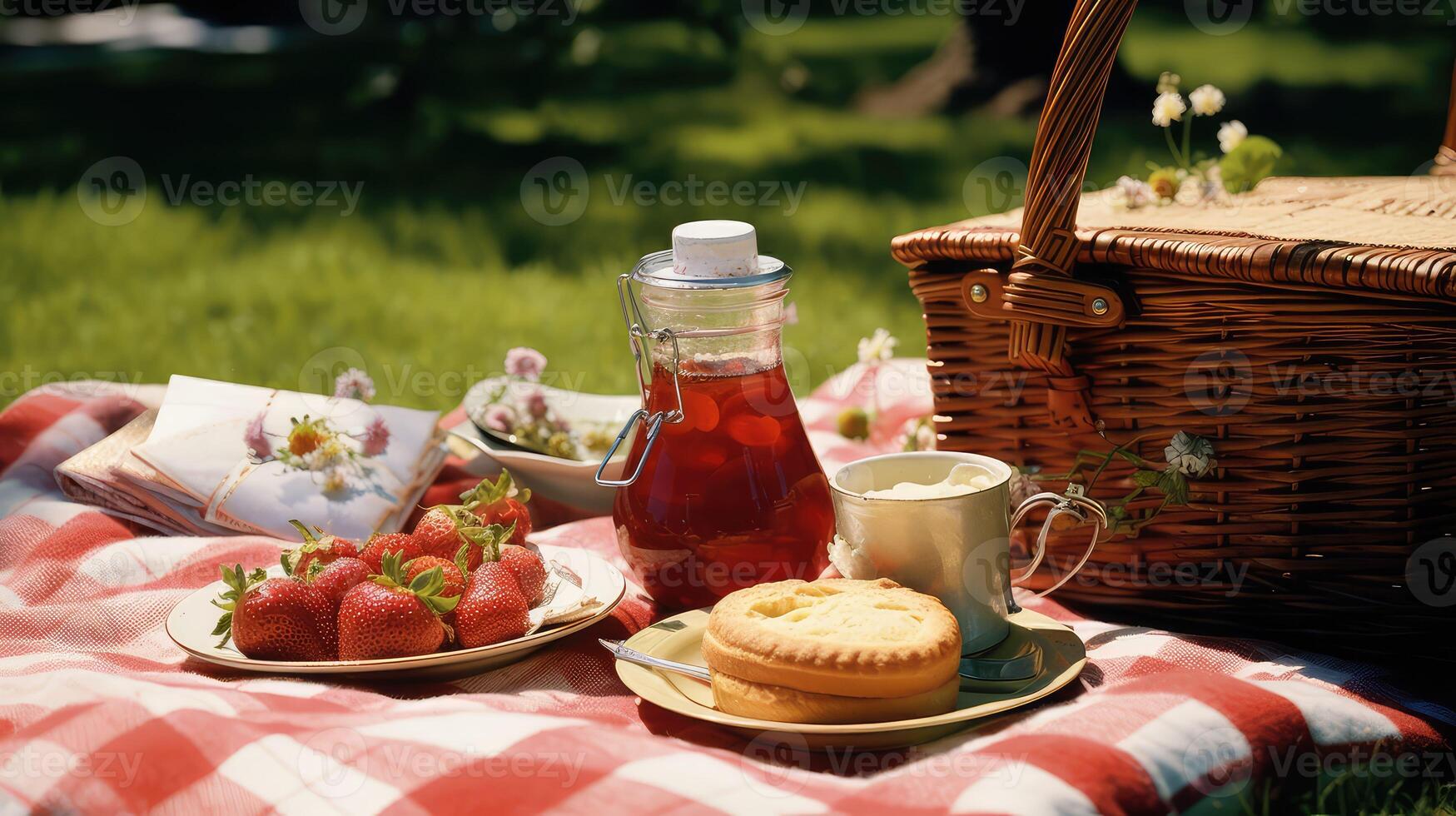 blanket coffee and snacks photo