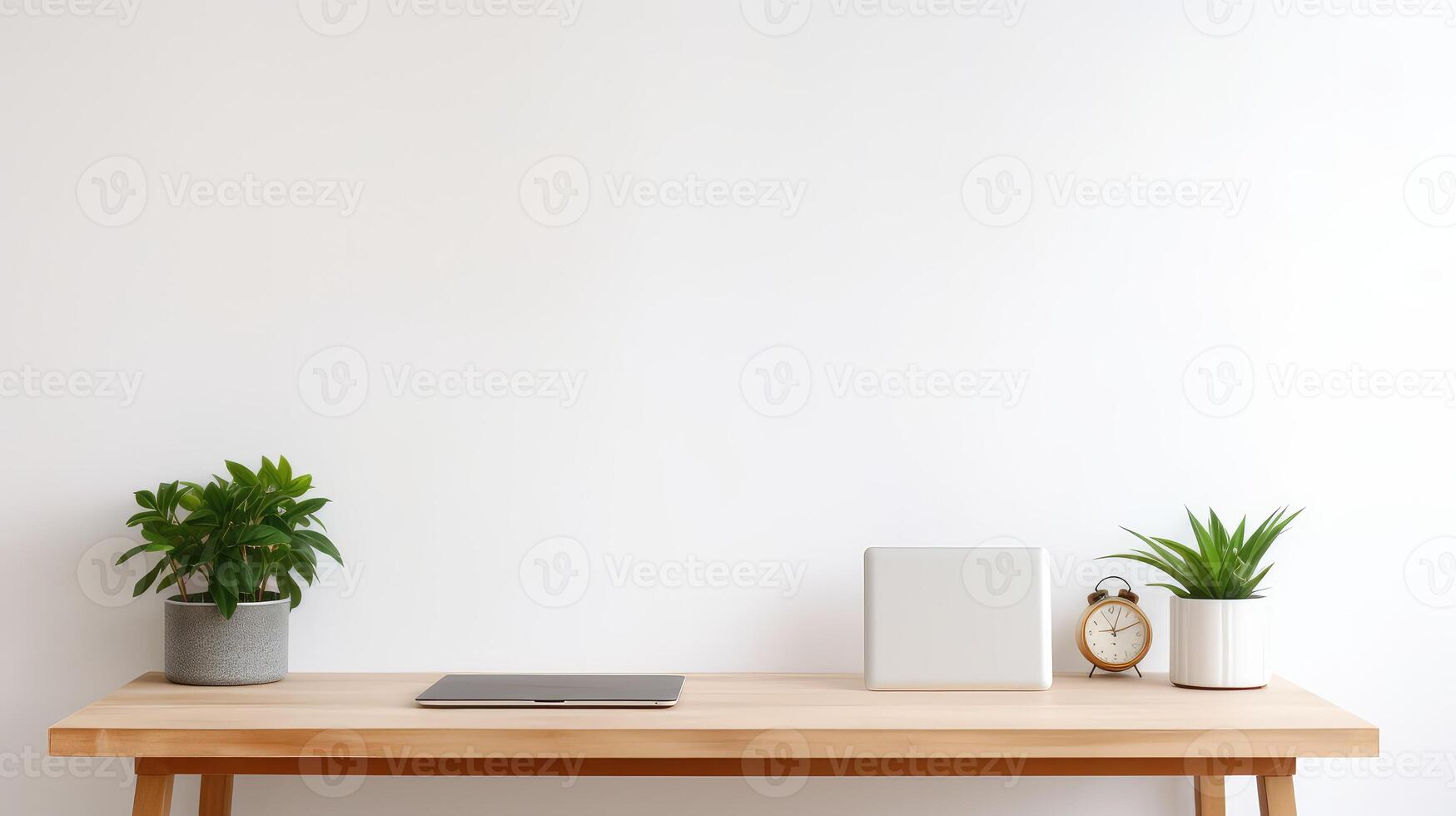 workspace blank wall with table photo