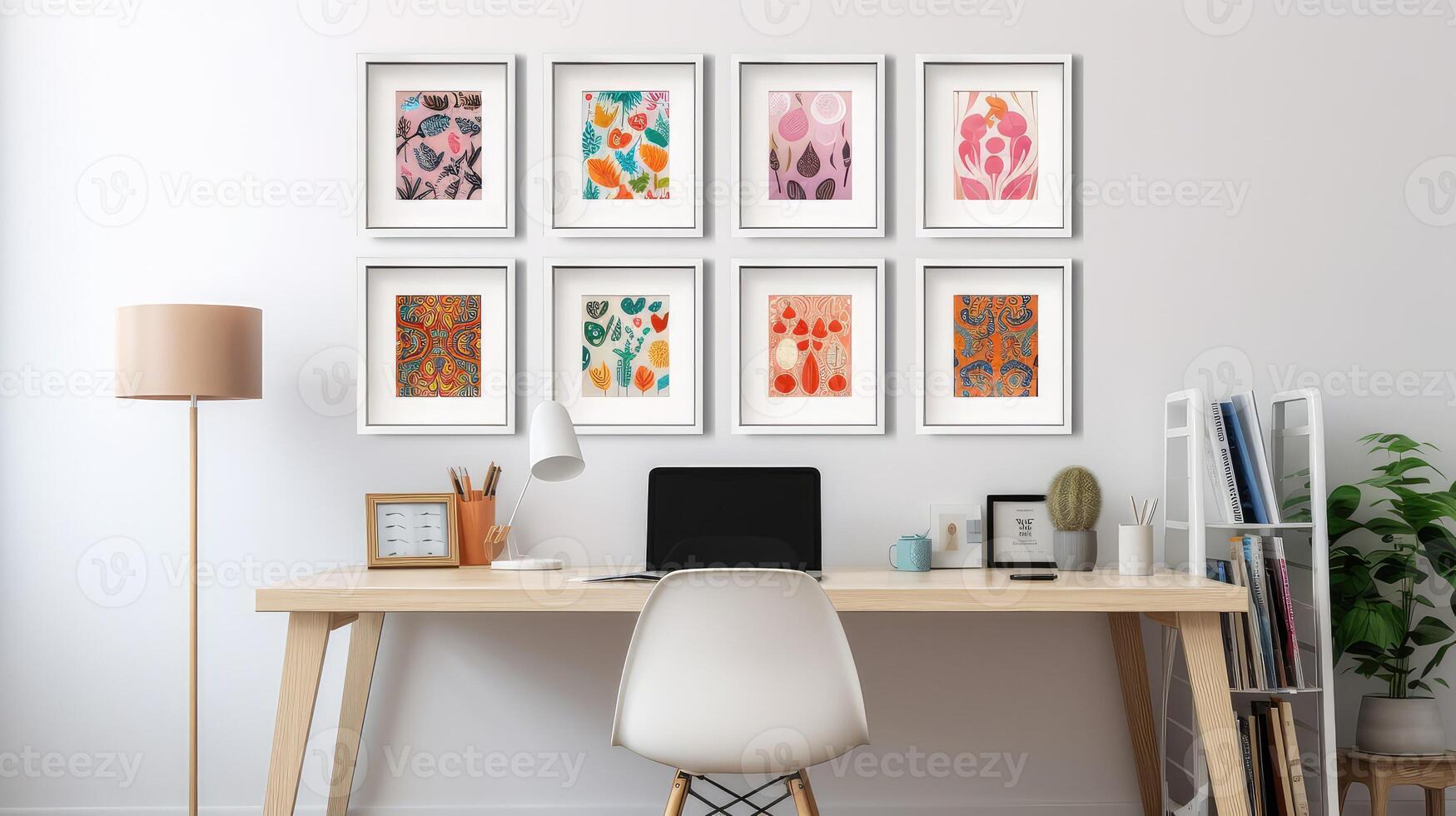 stylish white wood picture frame photo