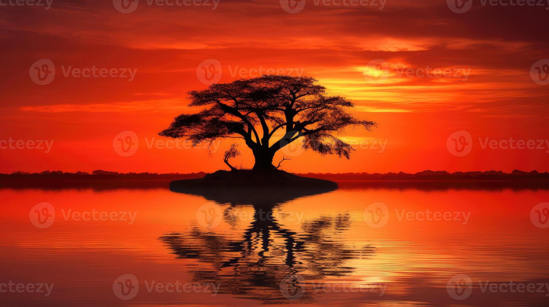 lake red and orange background photo