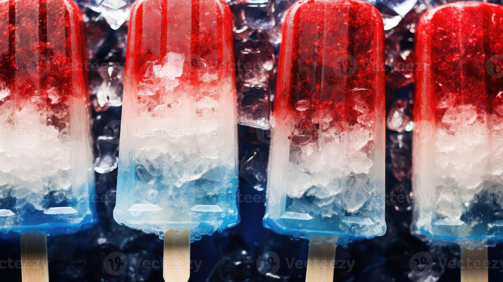 up red white blue popsicles photo