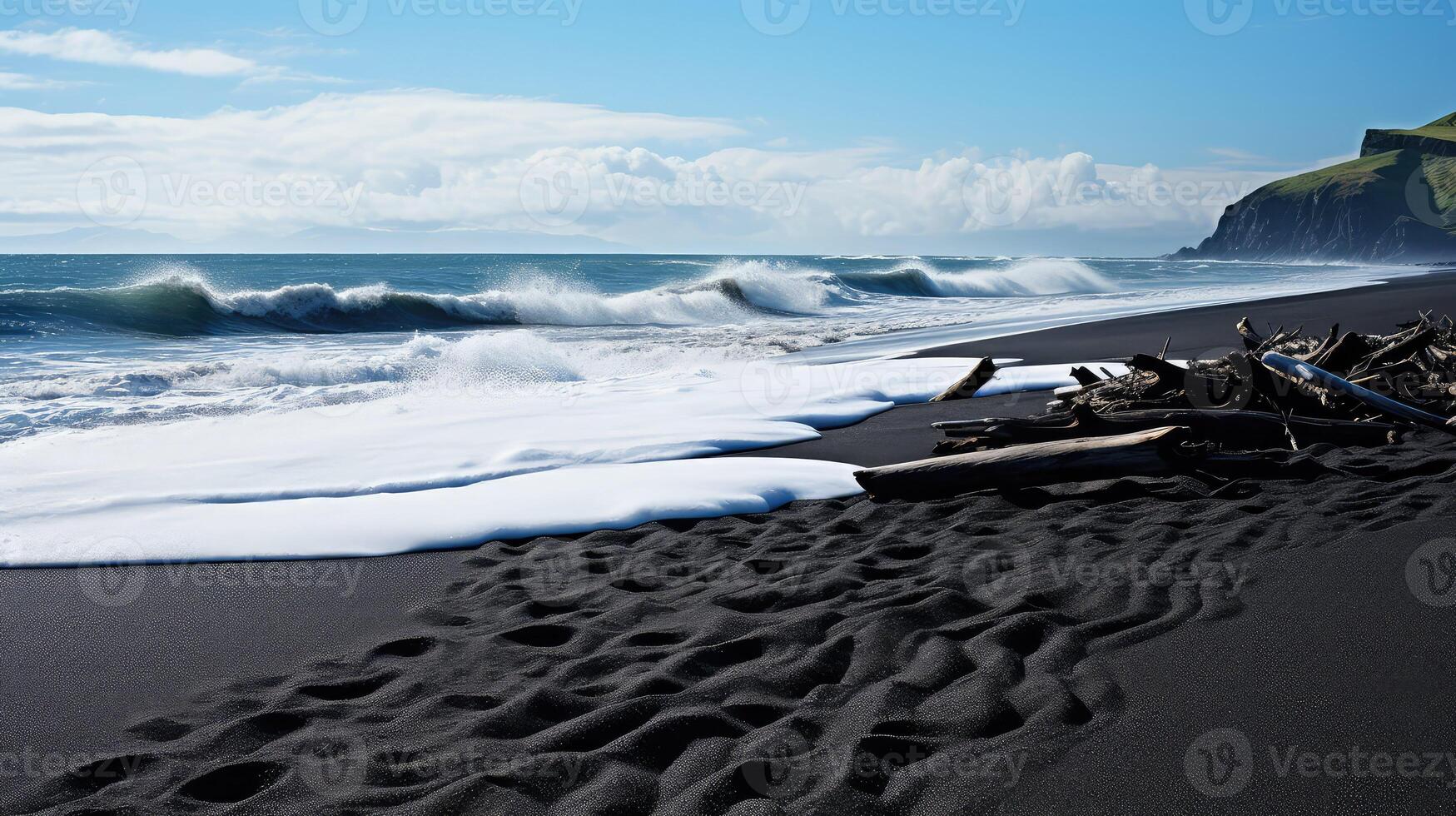 sand black wave photo