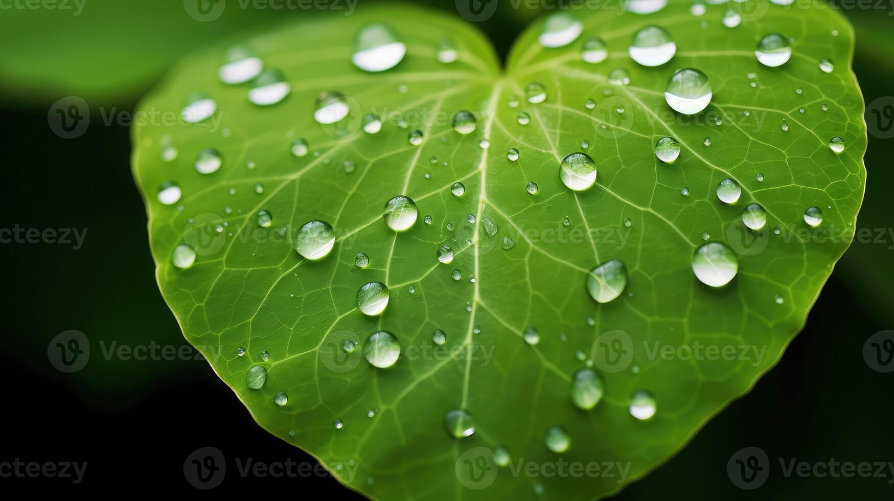 droplets heart leaves photo