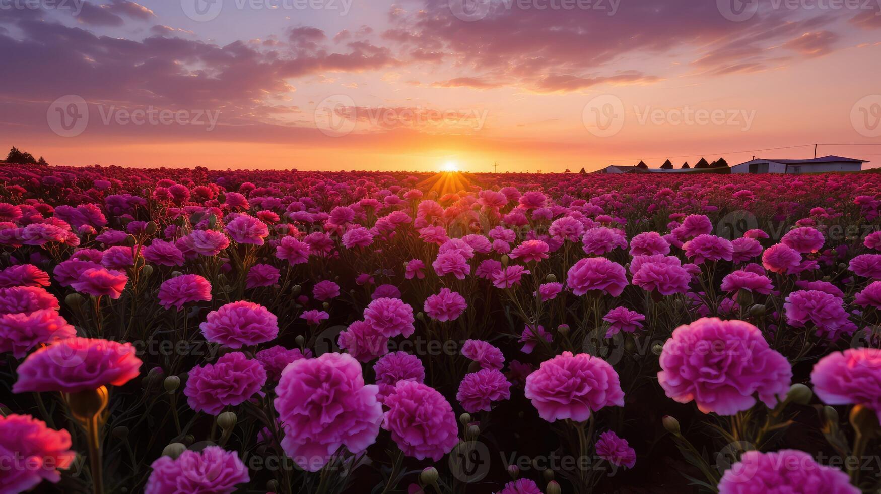 wide purple carnations photo