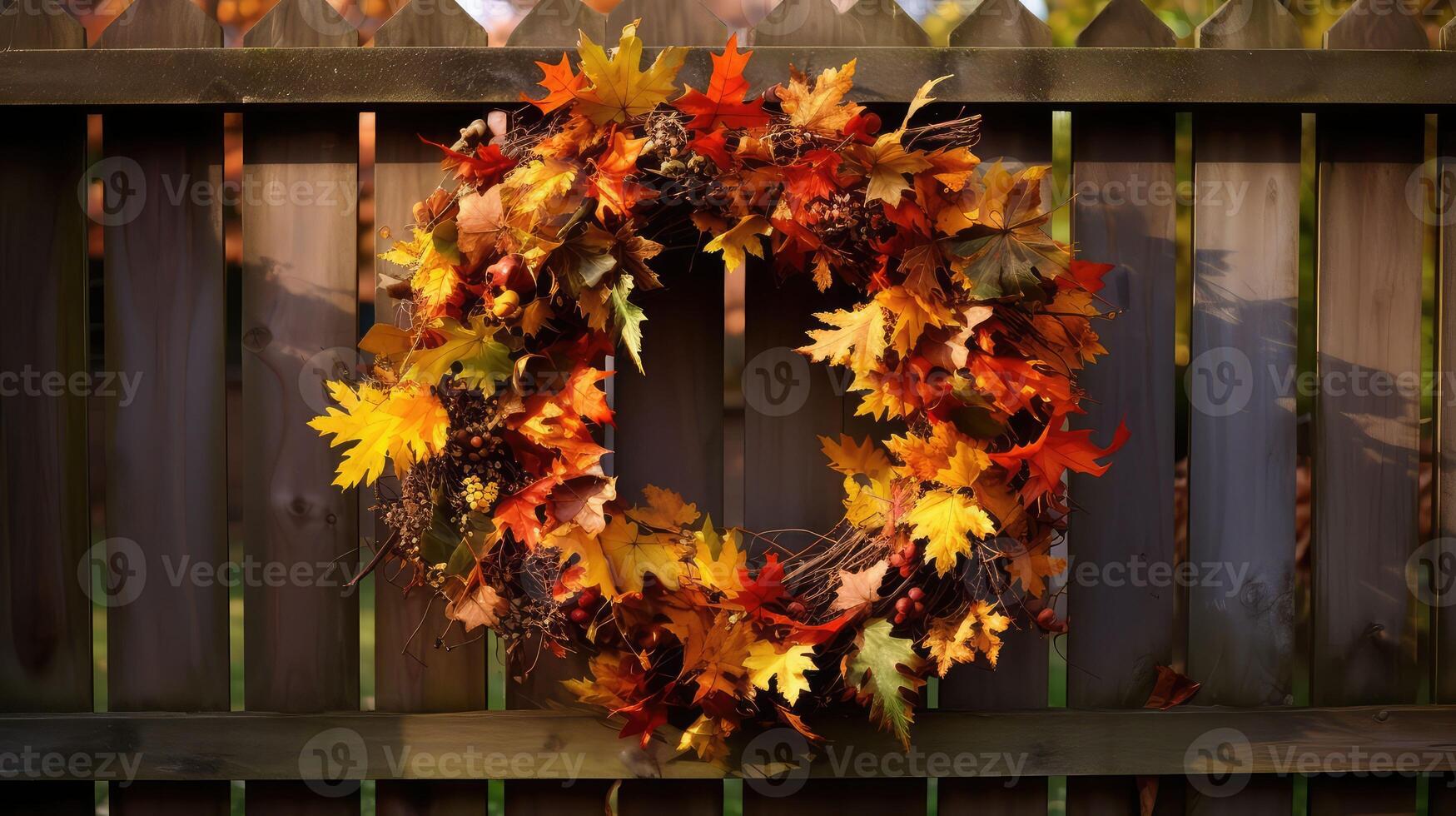 photograph autumn leaf wreath photo