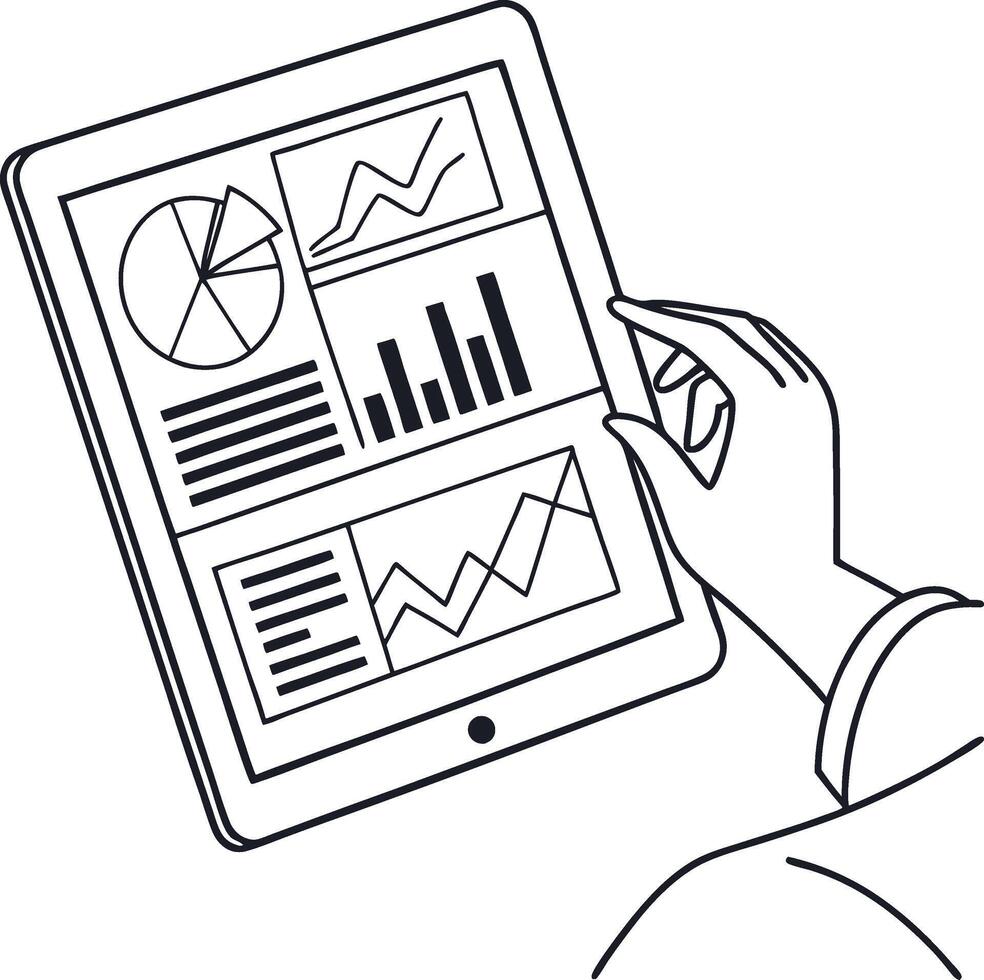 Digital Data Analysis on Tablet illustration vector