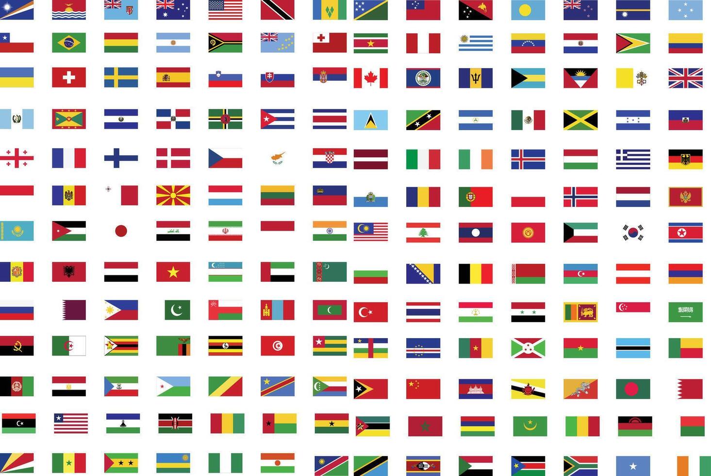 the flags of the world are shown in this image vector