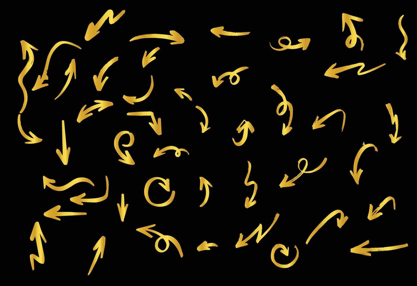 golden arrows on black background vector