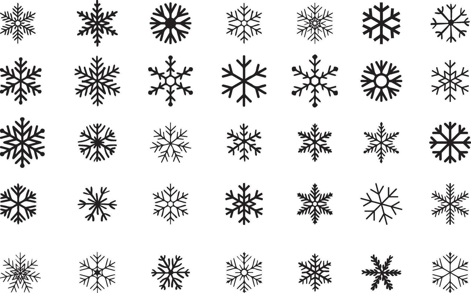 snowflakes are arranged in a variety of different shapes vector
