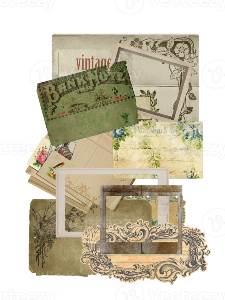 vintage, retro elements. Scrapbooking, collage. png