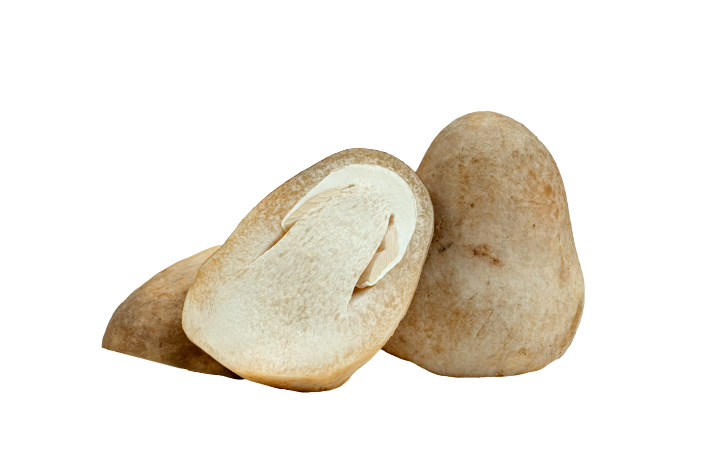 Straw mushroom cut isolated. png