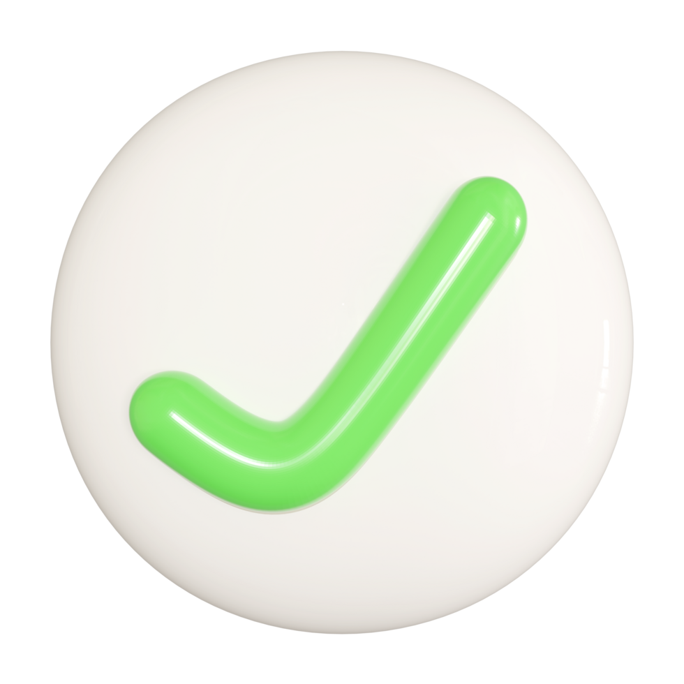 3D checkmarks icon. Ideal for confirmation, approval and success concepts. tick marks symbols, Simple, clean and modern design. positive affirmation. png