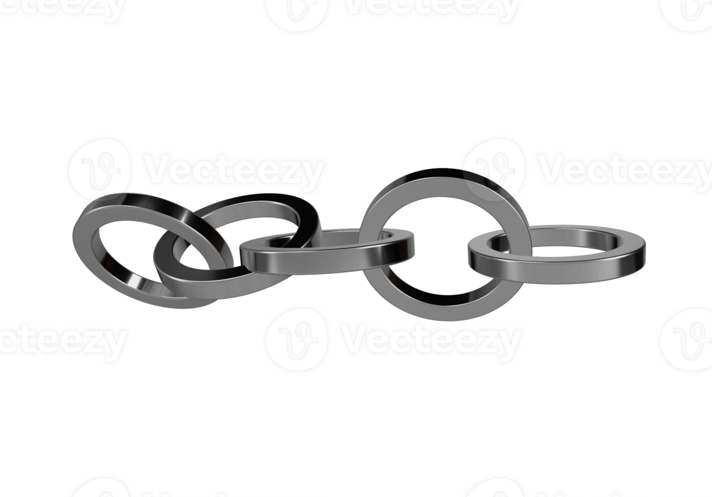 Linked Metal Chain on Black Background png
