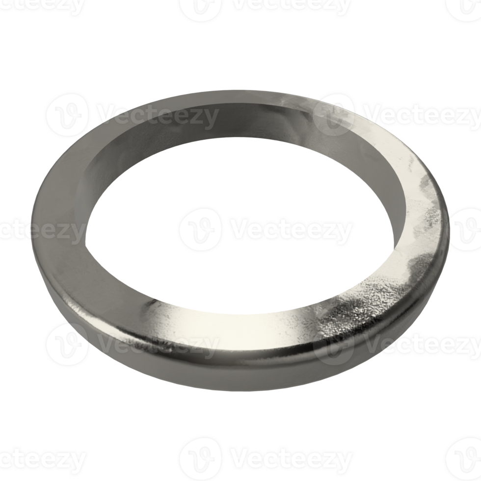 A ring with a silver finish on a transparent background png