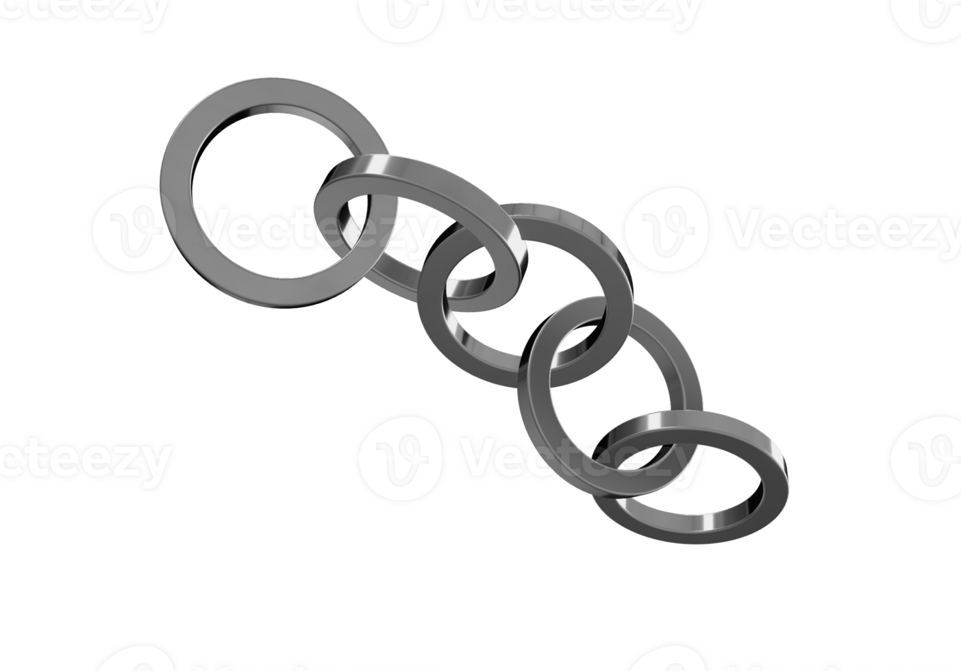Metallic Interlocking Chain Links png