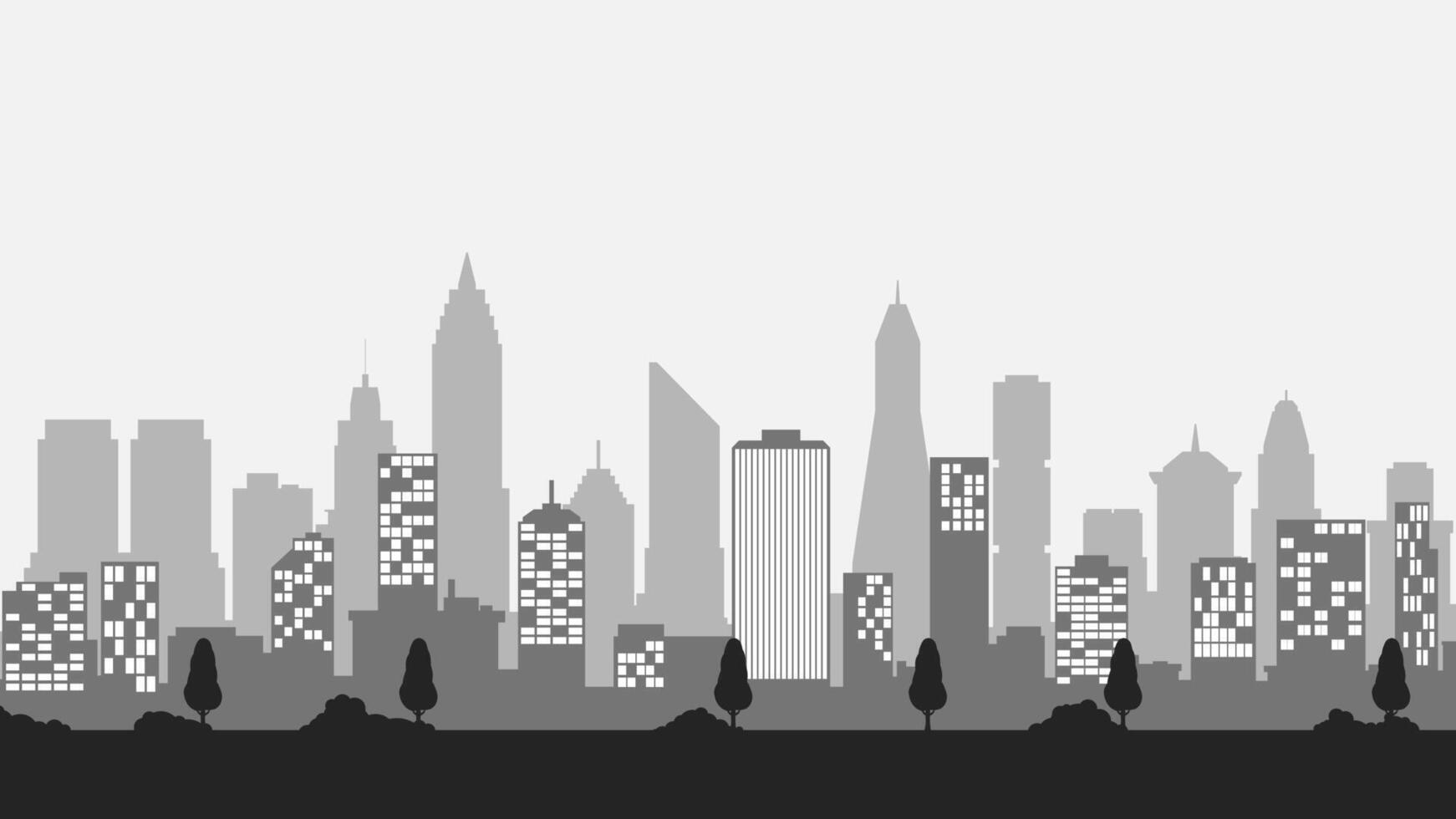 Cityscape of skyline building in the downtown. Scenery of the city landscape with apartment and skyscrapers architecture. Scenic cloudscape over the city with office buildings vector