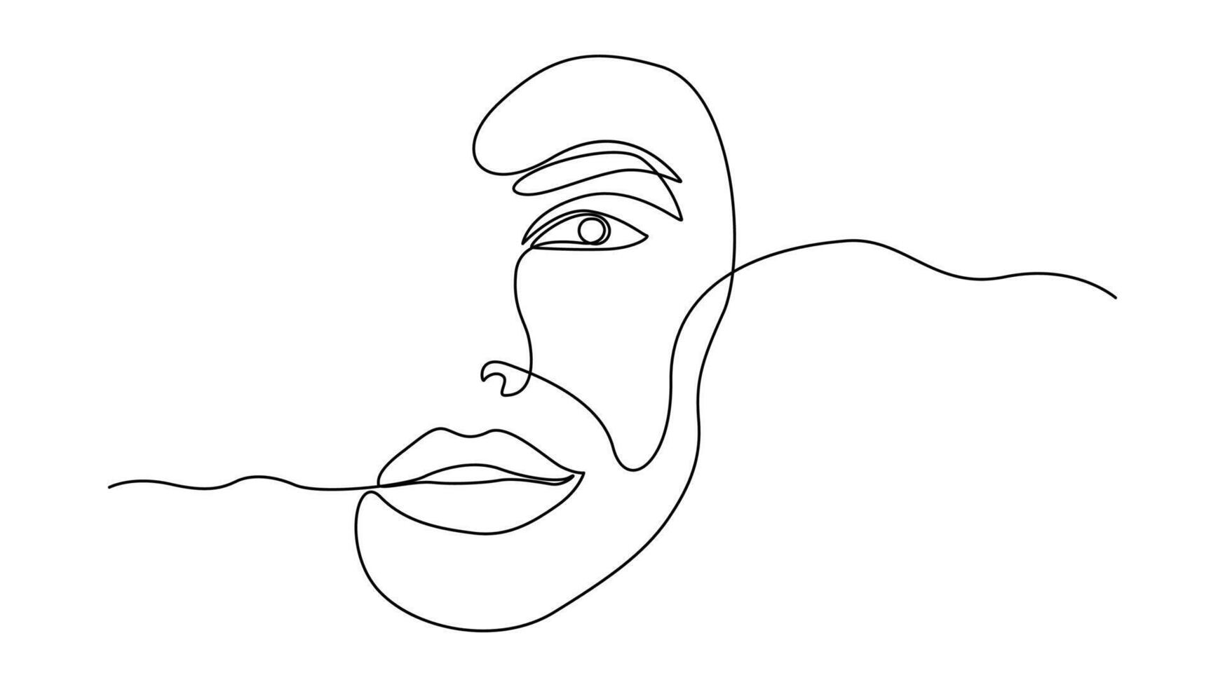 Elegant continuous line drawing of a woman's profile. vector