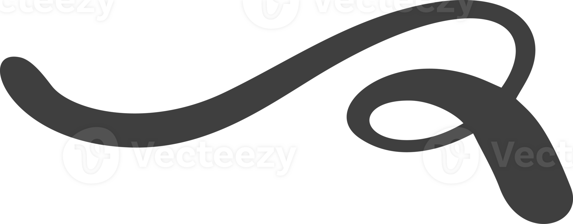 Swoosh underline. Hand-drawn swash and swirl stroke. Squiggly swish and calligraphic wavy flourish. Accent divider and swoop element png