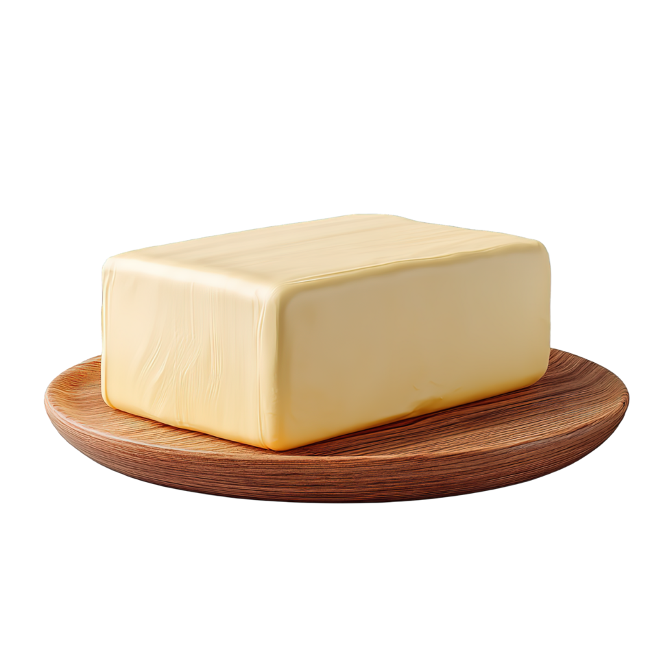 Stick of Butter on Wooden Plate png