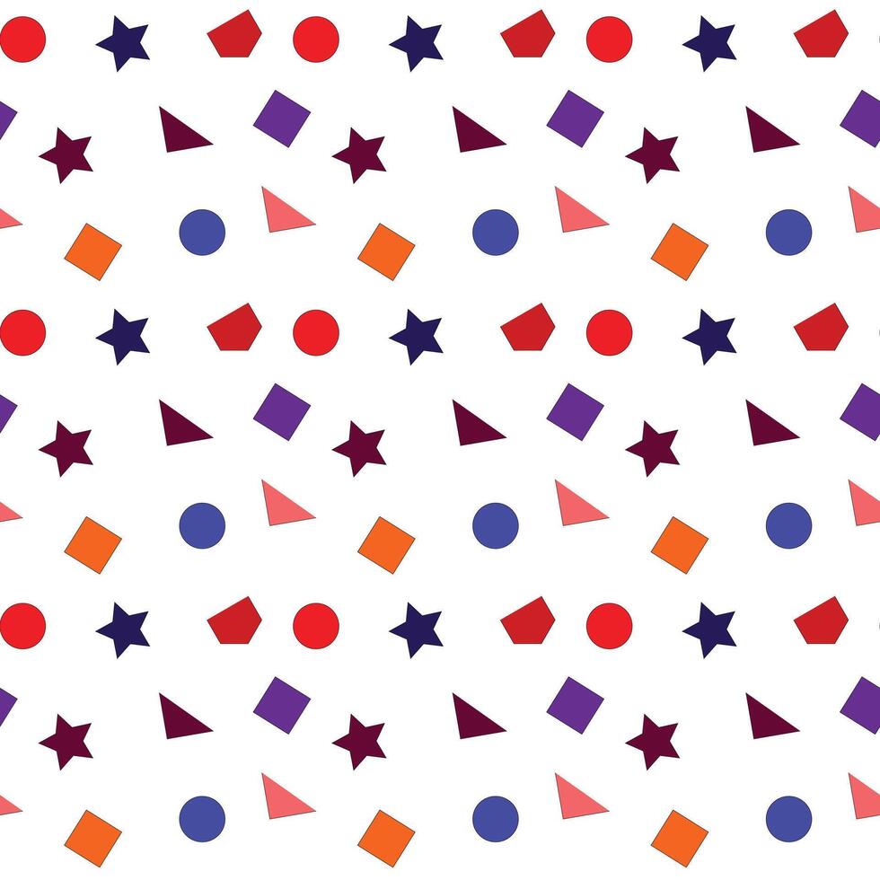 Colorful Geometric Shape Seamless Pattern Abstract Background Design. vector