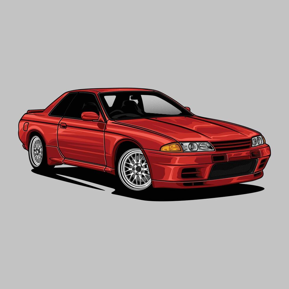 Red Skyline R32 GT-R vector