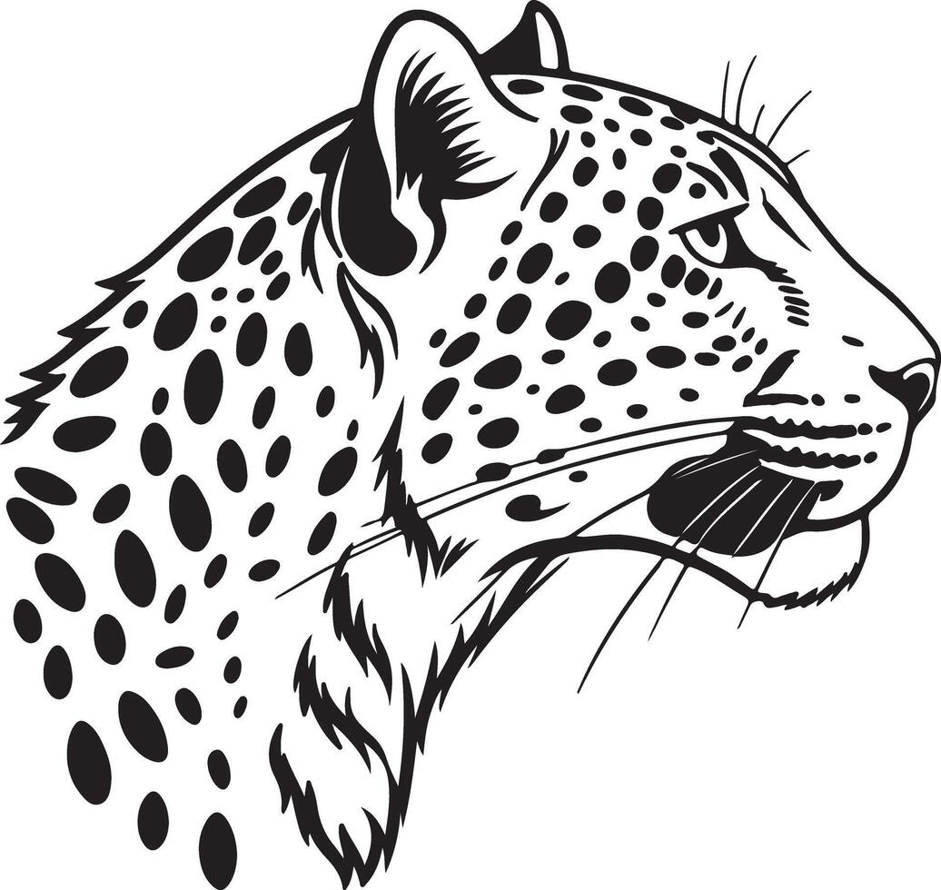Leopard Face with Pattern Design in Silhouette vector