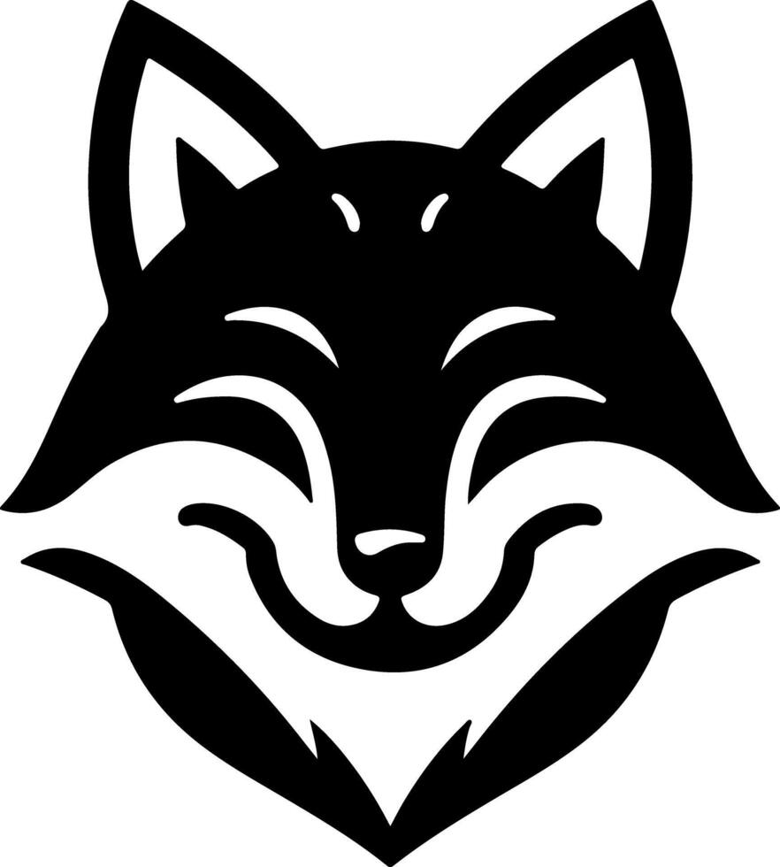 Confident Fox Head Silhouette with Smirking Expression vector