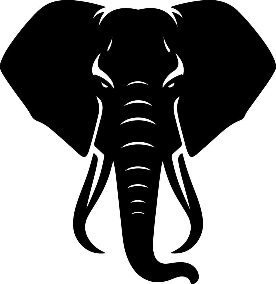Minimal Elephant Face Silhouette with Bold Style vector