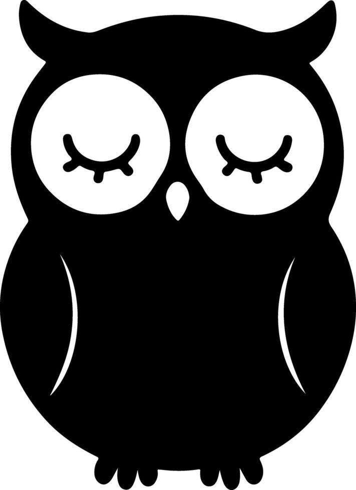 Sleeping owl silhouette with peaceful posture vector