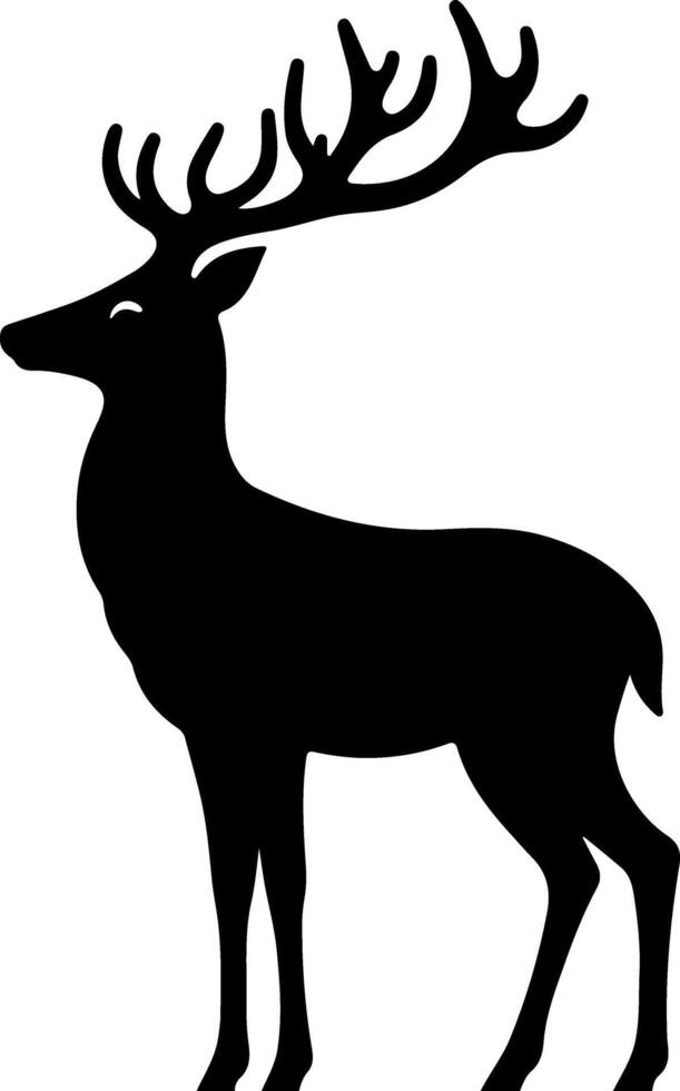 Graceful Side Profile of a Deer in Clean Flat Black Design vector