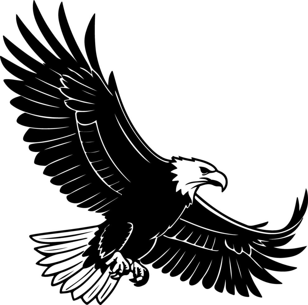 Eagle landing with majestic wings extended vector