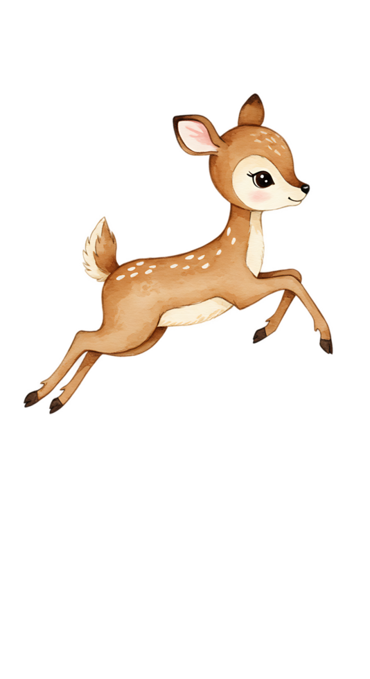 A cartoon deer running in the air png