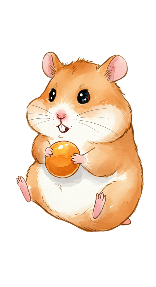 Hamster eating an orange png