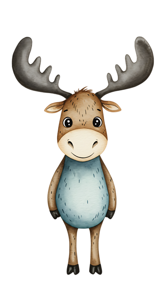 Moose with blue shirt and antlers png